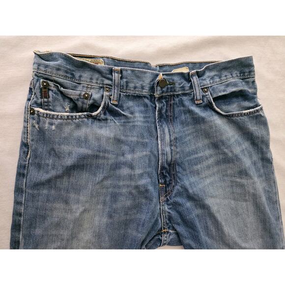 VTG Y2K Abercrombie Fitch Jeans Mens 34x32 Saranac Boot cut Distressed Grunge - Picture 7 of 14